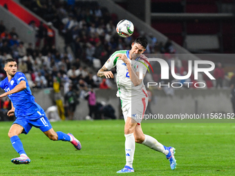 Alessandro Bastoni is in action during Israel vs Italy: matchday 2 of UEFA Nations League 2024-2025, in Budapest, Hungary, on September 9, 2...