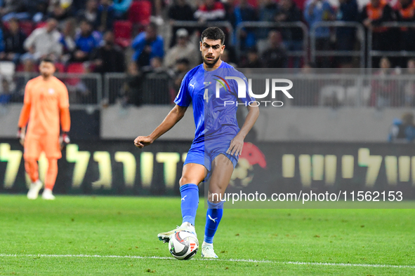 Raz Shlomo in action during Israel vs Italy: matchday 2 of UEFA Nations League 2024-2025, in Budapest, Hungary, on September 9, 2024, at Boz...