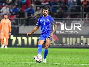 Raz Shlomo in action during Israel vs Italy: matchday 2 of UEFA Nations League 2024-2025, in Budapest, Hungary, on September 9, 2024, at Boz...