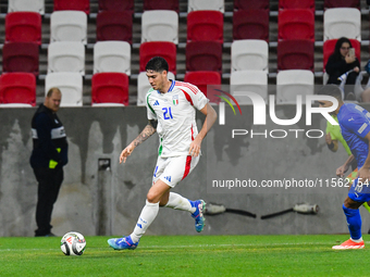 Alessandro Bastoni is in action during Israel vs Italy: matchday 2 of UEFA Nations League 2024-2025, in Budapest, Hungary, on September 9, 2...