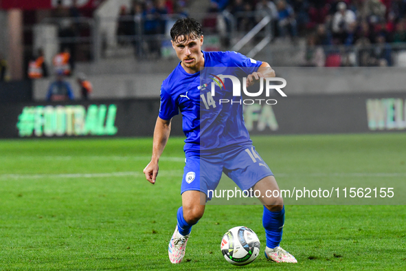 Gavriel Kanichowsky is in action during Israel vs Italy: matchday 2 of UEFA Nations League 2024-2025, in Budapest, Hungary, on September 9,...