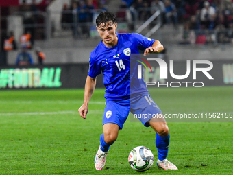 Gavriel Kanichowsky is in action during Israel vs Italy: matchday 2 of UEFA Nations League 2024-2025, in Budapest, Hungary, on September 9,...