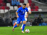 Mahmoud Jaber is in action during the Israel vs Italy match on matchday 2 of the UEFA Nations League 2024-2025, in Budapest, Hungary, on Sep...