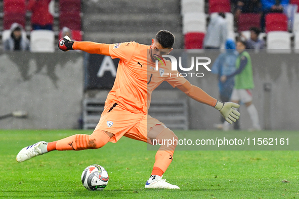 Yoav Gerafi is in action during Israel vs Italy: matchday 2 of UEFA Nations League 2024-2025, in Budapest, Hungary, on September 9, 2024, at...