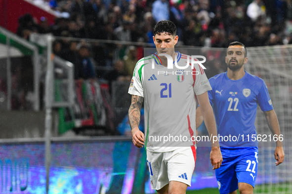 Alessandro Bastoni is in action during Israel vs Italy: matchday 2 of UEFA Nations League 2024-2025, in Budapest, Hungary, on September 9, 2...