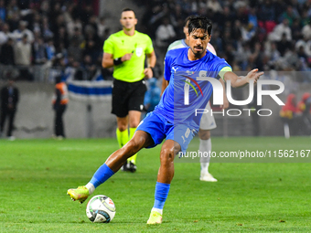 Dor Peretz is in action during Israel vs Italy: matchday 2 of UEFA Nations League 2024-2025, in Budapest, Hungary, on September 9, 2024, at...