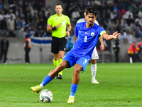 Dor Peretz is in action during Israel vs Italy: matchday 2 of UEFA Nations League 2024-2025, in Budapest, Hungary, on September 9, 2024, at...