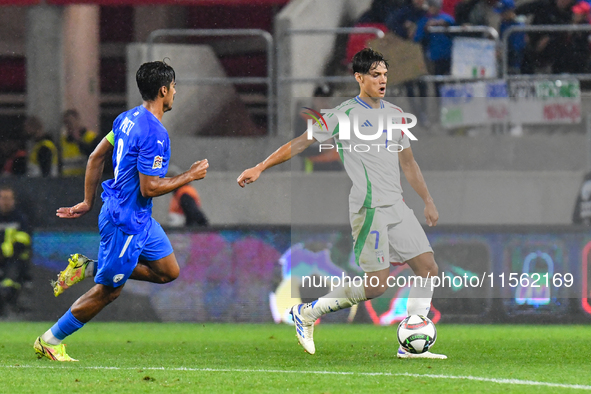 Samuele Ricci is in action during Israel vs Italy: matchday 2 of UEFA Nations League 2024-2025, in Budapest, Hungary, on September 9, 2024,...