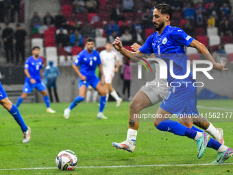 Sagiv Jehezkel is in action during Israel vs Italy: matchday 2 of UEFA Nations League 2024-2025, in Budapest, Hungary, on September 9, 2024,...