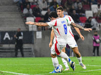 Sandro Tonali is in action during Israel vs Italy: matchday 2 of UEFA Nations League 2024-2025, at Bozsik Arena in Budapest, Hungary, on Sep...