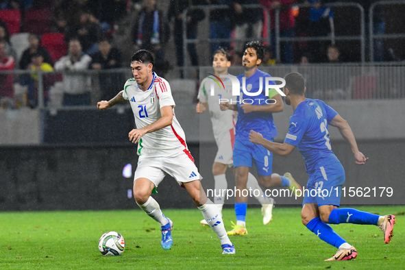 Alessandro Bastoni is in action during Israel vs Italy: matchday 2 of UEFA Nations League 2024-2025, in Budapest, Hungary, on September 9, 2...