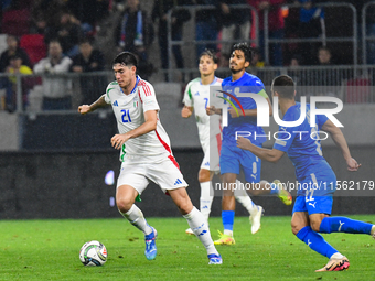 Alessandro Bastoni is in action during Israel vs Italy: matchday 2 of UEFA Nations League 2024-2025, in Budapest, Hungary, on September 9, 2...