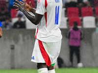 Moise Kean is in action during Israel vs Italy: matchday 2 of UEFA Nations League 2024-2025, at Bozsik Arena, in Budapest, Hungary, on Septe...