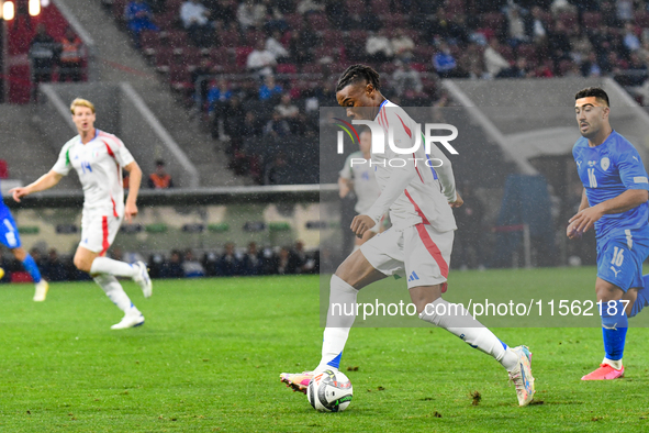 Destiny Udogie is in action during Israel vs Italy: matchday 2 of UEFA Nations League 2024-2025, at Bozsik Arena in Budapest, Hungary, on Se...