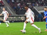 Destiny Udogie is in action during Israel vs Italy: matchday 2 of UEFA Nations League 2024-2025, at Bozsik Arena in Budapest, Hungary, on Se...