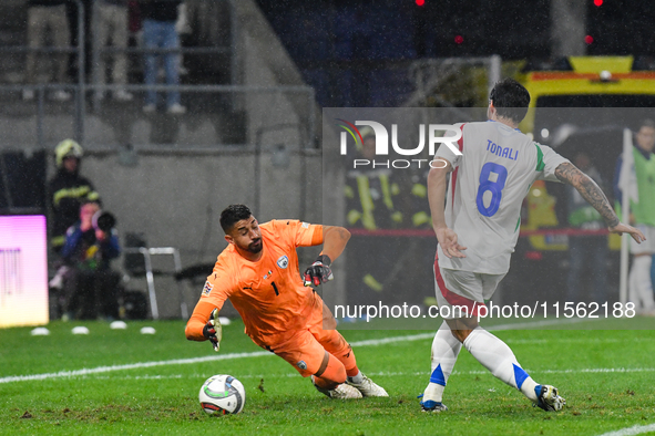 Sandro Tonali is in action during Israel vs Italy: matchday 2 of UEFA Nations League 2024-2025, at Bozsik Arena in Budapest, Hungary, on Sep...