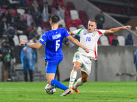 Davide Frattesi is in action during Israel vs Italy: matchday 2 of UEFA Nations League 2024-2025, at Bozsik Arena in Budapest, Hungary, on S...