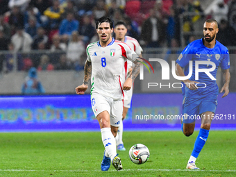 Sandro Tonali is in action during Israel vs Italy: matchday 2 of UEFA Nations League 2024-2025, at Bozsik Arena in Budapest, Hungary, on Sep...