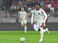 Destiny Udogie is in action during Israel vs Italy: matchday 2 of UEFA Nations League 2024-2025, at Bozsik Arena in Budapest, Hungary, on Se...