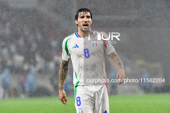 Sandro Tonali during Israel vs Italy: matchday 2 of UEFA Nations League 2024-2025, in Budapest, Hungary, on September 9, 2024, at Bozsik Are...