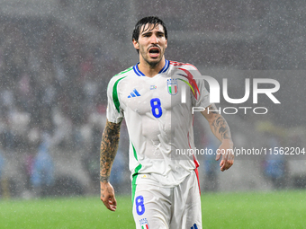 Sandro Tonali during Israel vs Italy: matchday 2 of UEFA Nations League 2024-2025, in Budapest, Hungary, on September 9, 2024, at Bozsik Are...