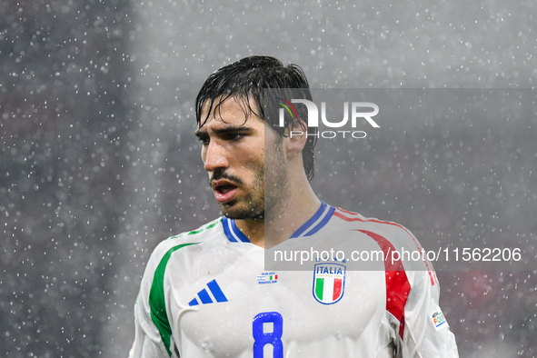 Sandro Tonali during Israel vs Italy: matchday 2 of UEFA Nations League 2024-2025, in Budapest, Hungary, on September 9, 2024, at Bozsik Are...