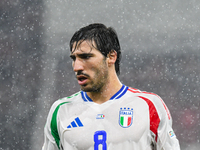 Sandro Tonali during Israel vs Italy: matchday 2 of UEFA Nations League 2024-2025, in Budapest, Hungary, on September 9, 2024, at Bozsik Are...