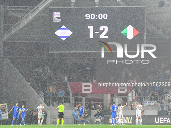 The game between Israel and Italy ends on matchday 2 of the UEFA Nations League 2024-2025, in Bozsik Arena, Budapest, Hungary, on September...