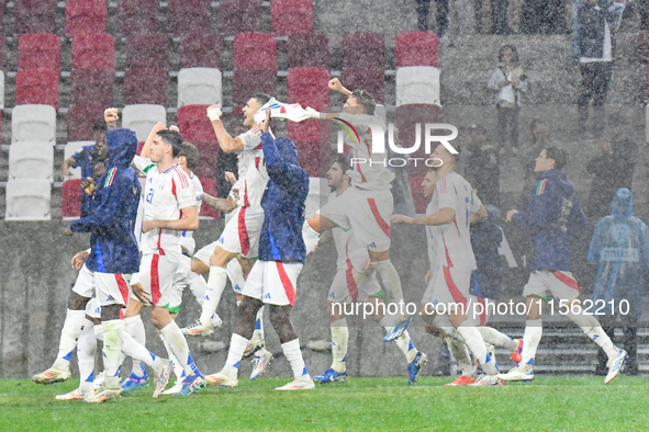 Players of Italy celebrate during Israel vs Italy: matchday 2 of UEFA Nations League 2024-2025, in Budapest, Hungary, on September 9, 2024,...