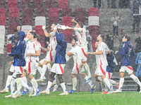 Players of Italy celebrate during Israel vs Italy: matchday 2 of UEFA Nations League 2024-2025, in Budapest, Hungary, on September 9, 2024,...