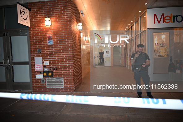 A 57-year-old woman is shot in the head and killed inside 44 Market Street in Manhattan, New York, United States, on September 9, 2024. At a...