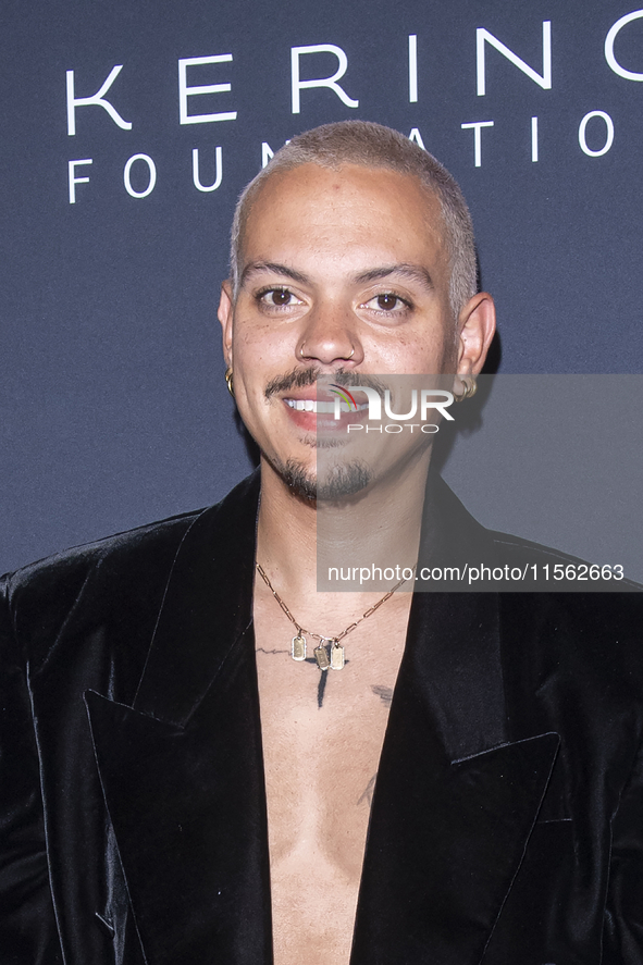 Evan Ross attends Kering's 3rd Annual Caring for Women Dinner at The Pool in New York, USA, on September 9, 2024. 