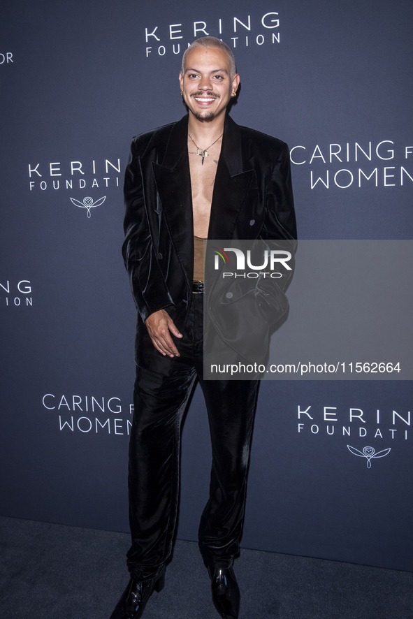 Evan Ross attends Kering's 3rd Annual Caring for Women Dinner at The Pool in New York, USA, on September 9, 2024. 