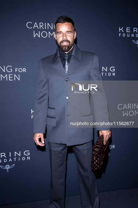 Ricky Martin attends the Kering's 3rd Annual Caring for Women Dinner at The Pool in New York, USA, on September 9, 2024. 