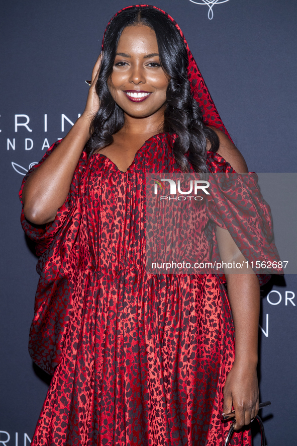 Adrienne Warren attends Kering's 3rd Annual Caring for Women Dinner at The Pool in New York, USA, on September 9, 2024. 