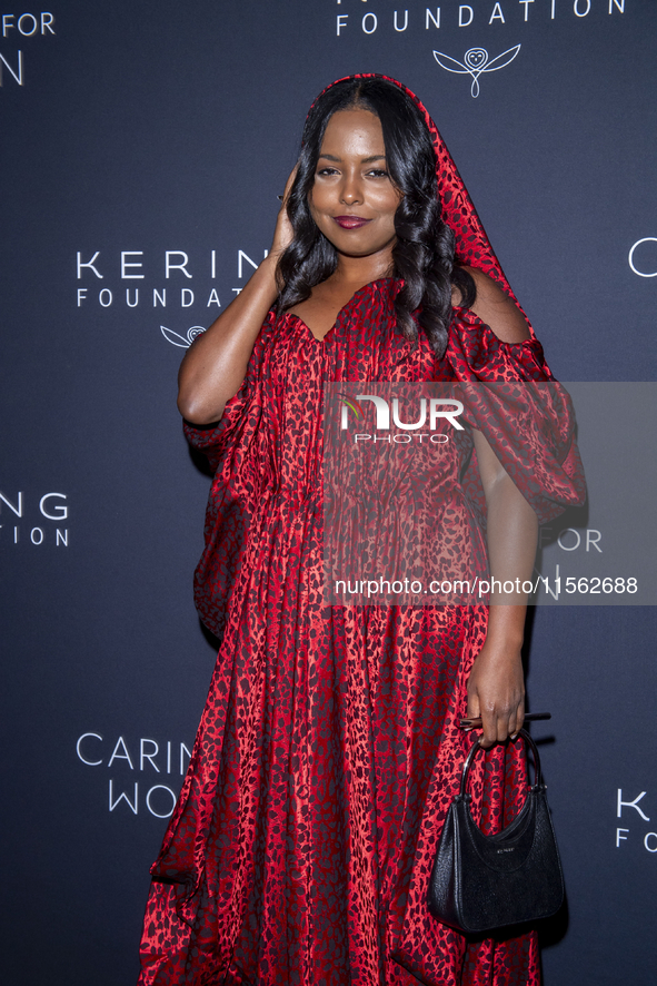 Adrienne Warren attends Kering's 3rd Annual Caring for Women Dinner at The Pool in New York, USA, on September 9, 2024. 