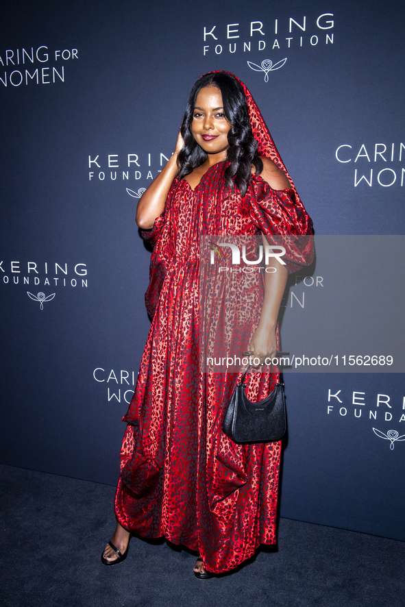 Adrienne Warren attends Kering's 3rd Annual Caring for Women Dinner at The Pool in New York, USA, on September 9, 2024. 