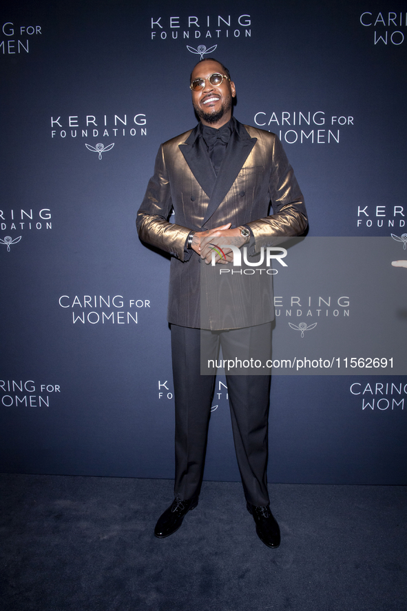 Carmelo Anthony attends Kering's 3rd Annual Caring for Women Dinner at The Pool in New York, New York, USA, on September 9, 2024. 