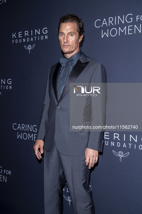 Matthew McConaughey attends Kering's 3rd Annual Caring for Women Dinner at The Pool in New York, USA, on September 9, 2024. 