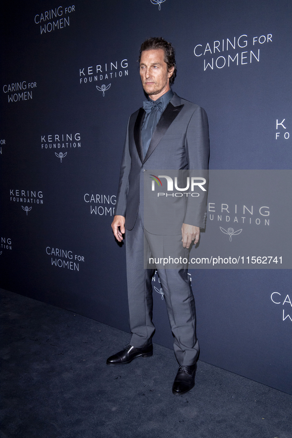 Matthew McConaughey attends Kering's 3rd Annual Caring for Women Dinner at The Pool in New York, USA, on September 9, 2024. 