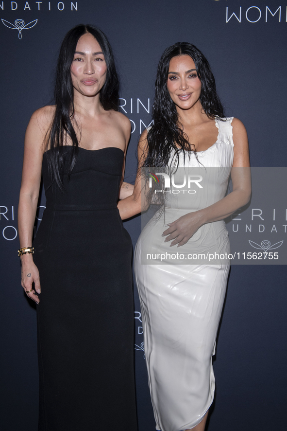 Kim Kardashian attends Kering's 3rd Annual Caring for Women Dinner at The Pool in New York, USA, on September 9, 2024. 