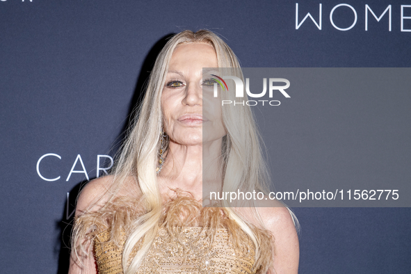 Donatella Versace attends Kering's 3rd Annual Caring for Women Dinner at The Pool in New York, USA, on September 9, 2024. 