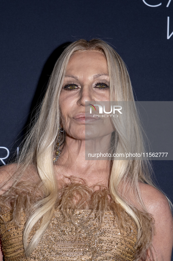 Donatella Versace attends Kering's 3rd Annual Caring for Women Dinner at The Pool in New York, USA, on September 9, 2024. 