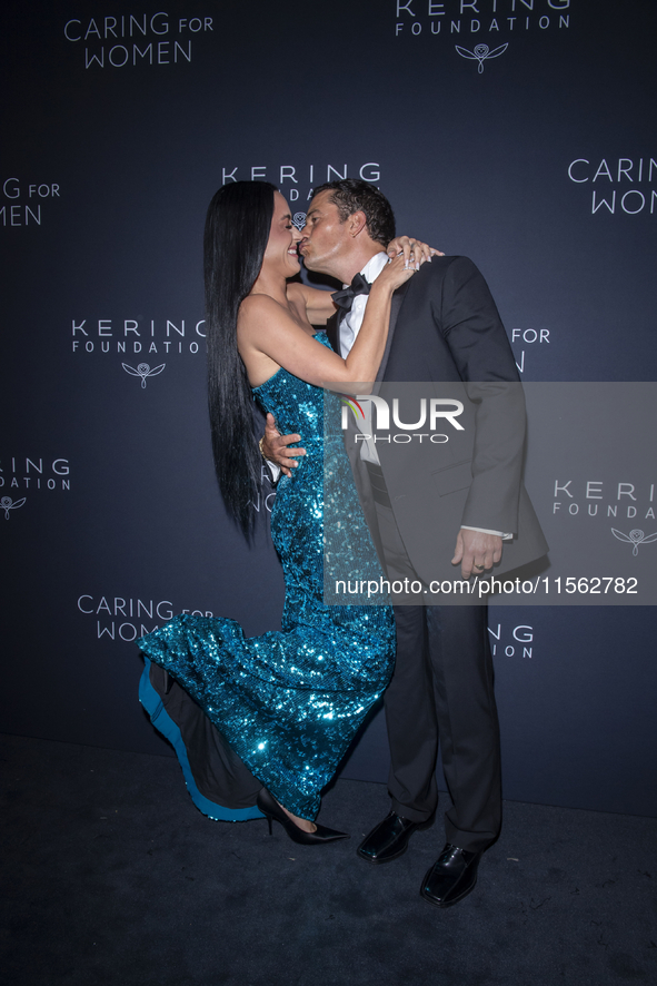 Katy Perry and Orlando Bloom attend Kering's 3rd Annual Caring for Women Dinner at The Pool in New York, New York, USA, on September 9, 2024...