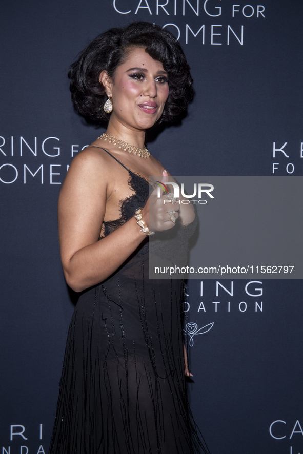 Raye attends Kering's 3rd Annual Caring for Women Dinner at The Pool in New York, New York, USA, on September 09, 2024. 