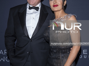 Francois-Henri Pinault and Salma Hayek attend Kering's 3rd Annual Caring for Women Dinner at The Pool in New York, New York, USA, on Septemb...