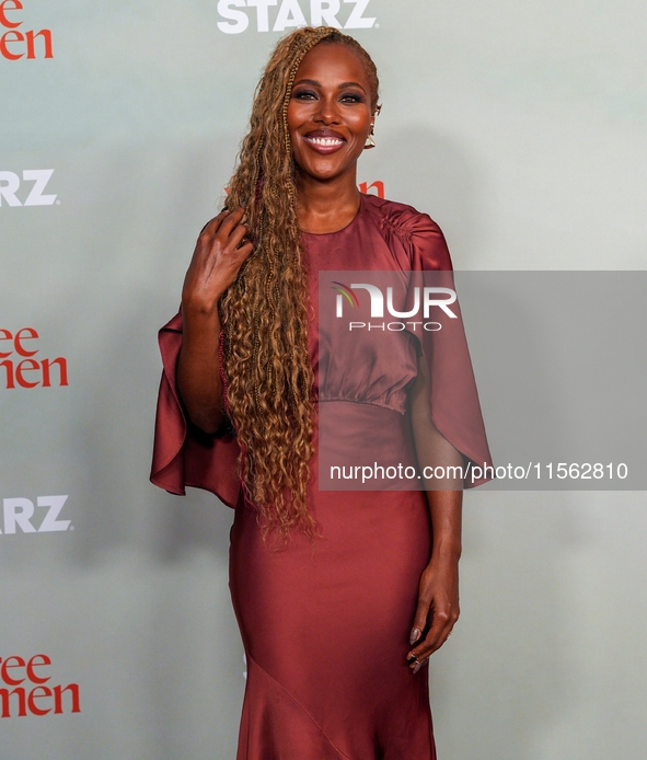 DeWanda Wise, who portrays Sloane in the STARZ drama ''Three Women,'' attends the red carpet event at The Times Center for the series' New Y...