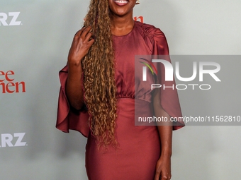 DeWanda Wise, who portrays Sloane in the STARZ drama ''Three Women,'' attends the red carpet event at The Times Center for the series' New Y...