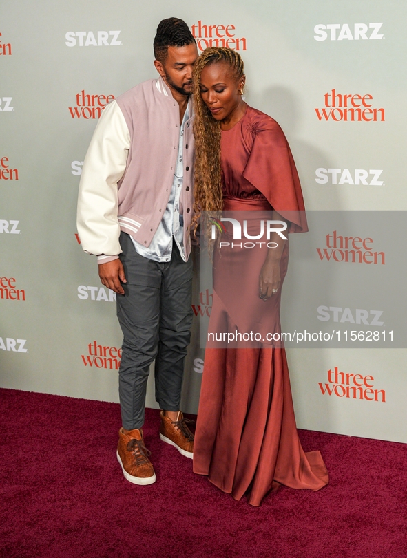 DeWanda Wise, who portrays Sloane in the STARZ drama ''Three Women,'' attends the red carpet event at The Times Center for the series' New Y...