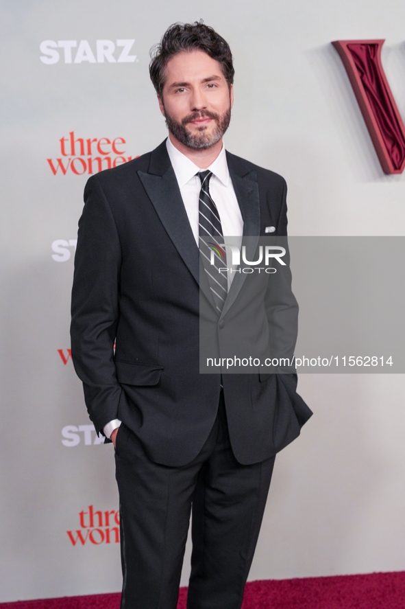 John Patrick Amerdori, who plays Jack, attends the red carpet event celebrating the New York premiere of 'Three Women' at The Times Center i...